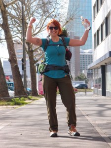 Start in Frankfurt vor der EZB - voll der Poser!