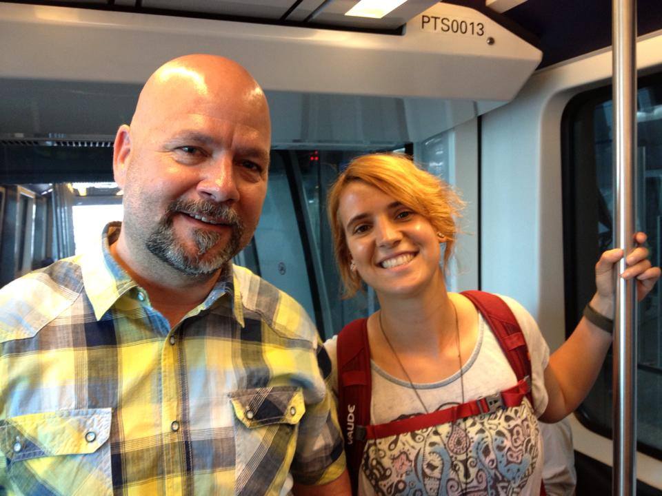Claus und icke im Skytrain.