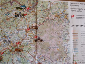 ...und eine Touristenkarten "Sehenswürdigkeiten der Karlsbader Region - Tipps für Ausflüge".