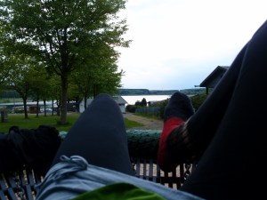 Am Ende wartete meine Schaukel mit Seeblick :)